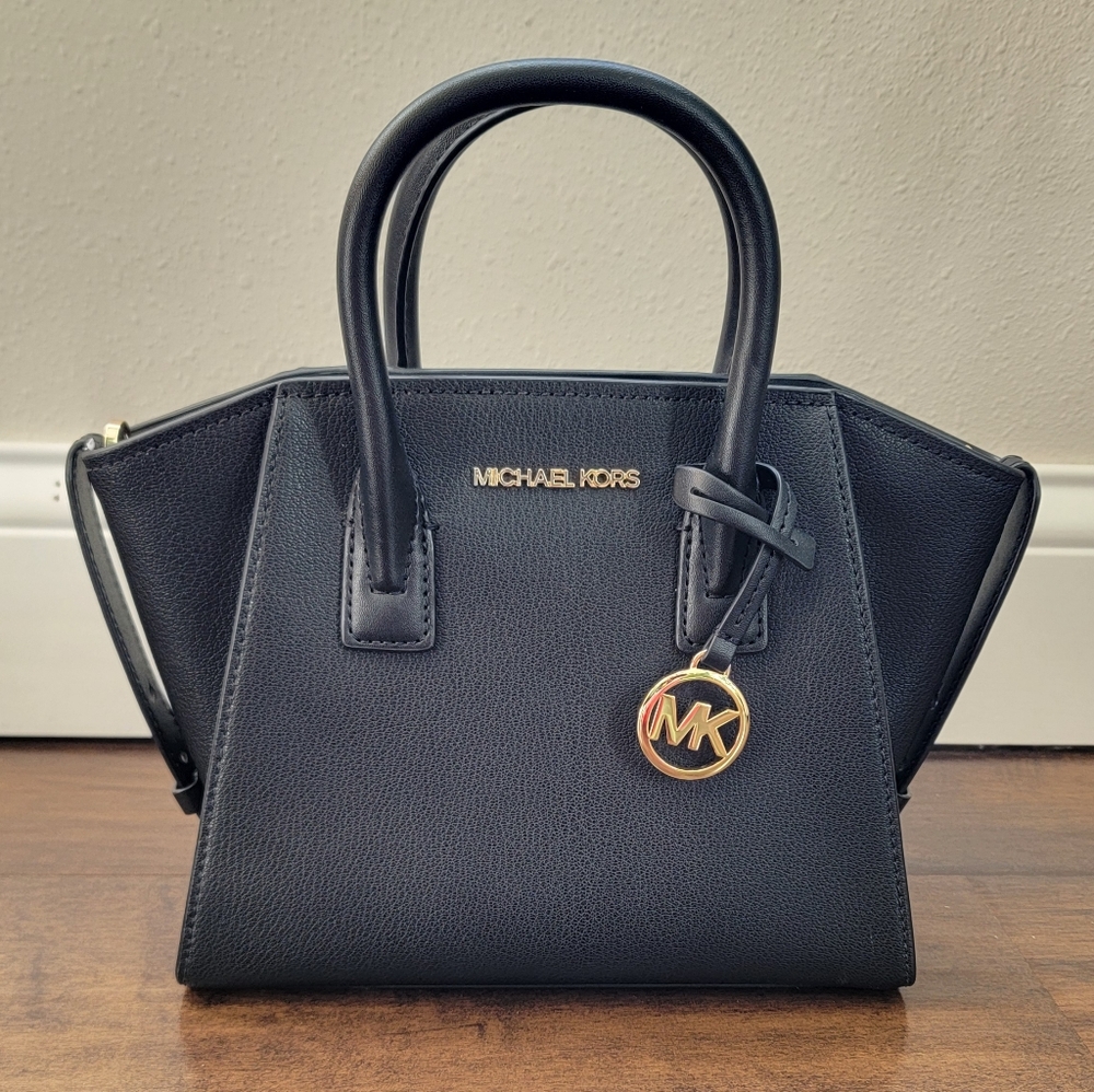 Michael Kors Avril Small Black Leather Handbag